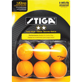 Two-Star Orange Table Tennis Ball (Pack of 6)