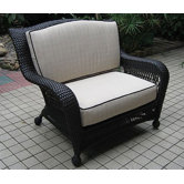 Ebony & Ivory Wicker Deep Seating Chair and a Half