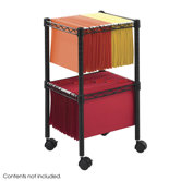 Two-Tier Compact Mobile Wire File Cart