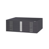 42" W Ten-Drawer Steel Flat File with Optional Closed Base