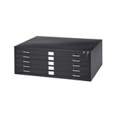 36" W Five-Drawer Steel Flat File with Optional Closed Base