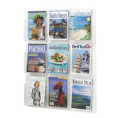 Reveal Clear Literature Displays, 9 Compartments, 36.75" High
