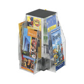 Safco Clear Pamphlet Table Display with 8 Pockets (2-Tier Square)