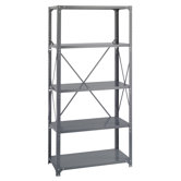 Commercial Steel Shelving in Dark Gray