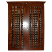 700 Grid Oak Wine Cooler Cabinet