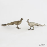 Pair of Metal Peacocks Sculpture