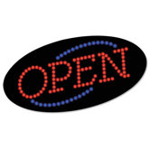 LED "OPEN" Sign, 10 1/2: x 20 1/8", Red & Blue Graphics