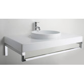 Planet 85 Above Counter or Wall Mount Bathroom Sink with Towel Rod