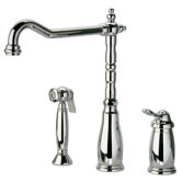 Old Fashion One Handle Widespread Kitchen Faucet with Side Spray