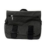 "Don't Mess Out On... " 4" Single Gusset Flapover Messenger Bag in Gray