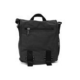 "Bag Home Again" 4" Single Gusset Vertical Flapover Messenger Bag in Gray