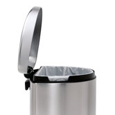 Semi-Round Step Trash Can in Brushed Stainless Steel