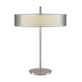 Puri Three Light Table Lamp in Satin Nickel