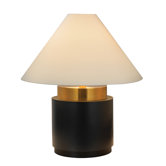 Tondo Basso 34" Four Light Table Lamp in Natural Brass and Black