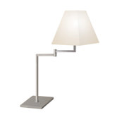 Square Swing Arm One Light Table Lamp in Satin Nickel