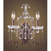 Opulence  Wall Sconce in Rust and Amber Crystal