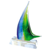 "Caribbean Sea" Glass Sail Ship Award