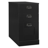 My Space Stockport Three Drawer Pedestal File Cabinet in Black