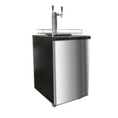 Double Kegorator Stainless Steel Twin Tap Beer Keg Fridge in Black