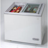 Commercial Glass Top Display Chest Freezer in White