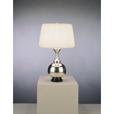 Harriet Table Lamp in Vintage Silver with Snowflake Fabric Shade