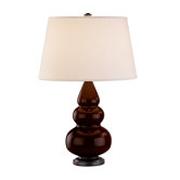 Small Triple Gourd Accent Lamp in Chocolate with Bronze Base