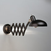 Bruno Scissor Arm Wall Sconce in Lead Bronze