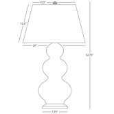 Triple Gourd Table Lamp in Chocolate with Bronze Base
