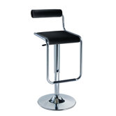 25.25" - 29" Leatherette Swivel Barstool with Gas Lift in Black