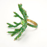 Coral Napkin Rings in Green - Set of 4