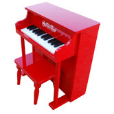 Traditional Spinet Piano in Red