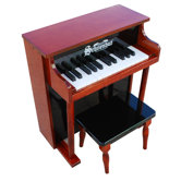 Traditional Spinet Piano in Mahogany and Black