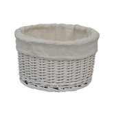 Willow Round Lining Basket in White