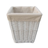 Willow Square Waste Bin in White