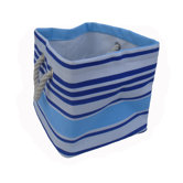 One Piece Small Square Soft Storage in Blue Stripe
