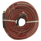 3/8" x 50' Red Rubber Hose Coupled Brass 1/4" Male x Male
