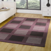 Element Purple / Black Contemporary Rug/Runner
