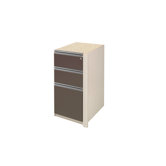 Connexion Pedestal with Two Utility Drawers in Bordeaux and Slate