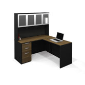 Pro-Concept L-Shaped Executive Workstation with High Hutch