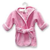 Infant Terry Velour Bath Robe in Pink