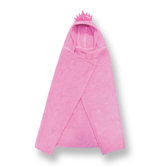 Terry Velour Pink Princess Hooded Towel