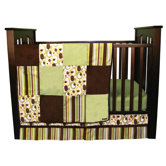 Giggles 3 Piece Crib Bedding Set in Sage