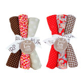 6 Piece Chocolate Kiss Burp Cloth Set