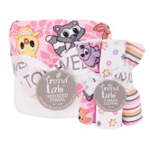Lola Fox Bouquet Hooded Towel and Wash Cloth Set