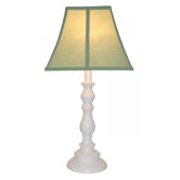 Table Lamp with White Base and Sage Shade