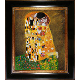 The Kiss (Fullview) Canvas Art by Gustav Klimt Modern  in Opulent Frame