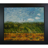 Edge of A Wheat Field with Poppies and A Lark Canvas Art by Vincent Van Gogh Rustic