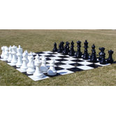 Garden Chessmen on Chess Board