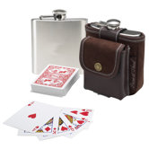 Hip Flask and Playing Cards