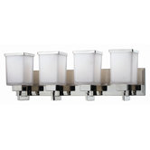 Affinia Vanity Light in Chrome with Glass Shade